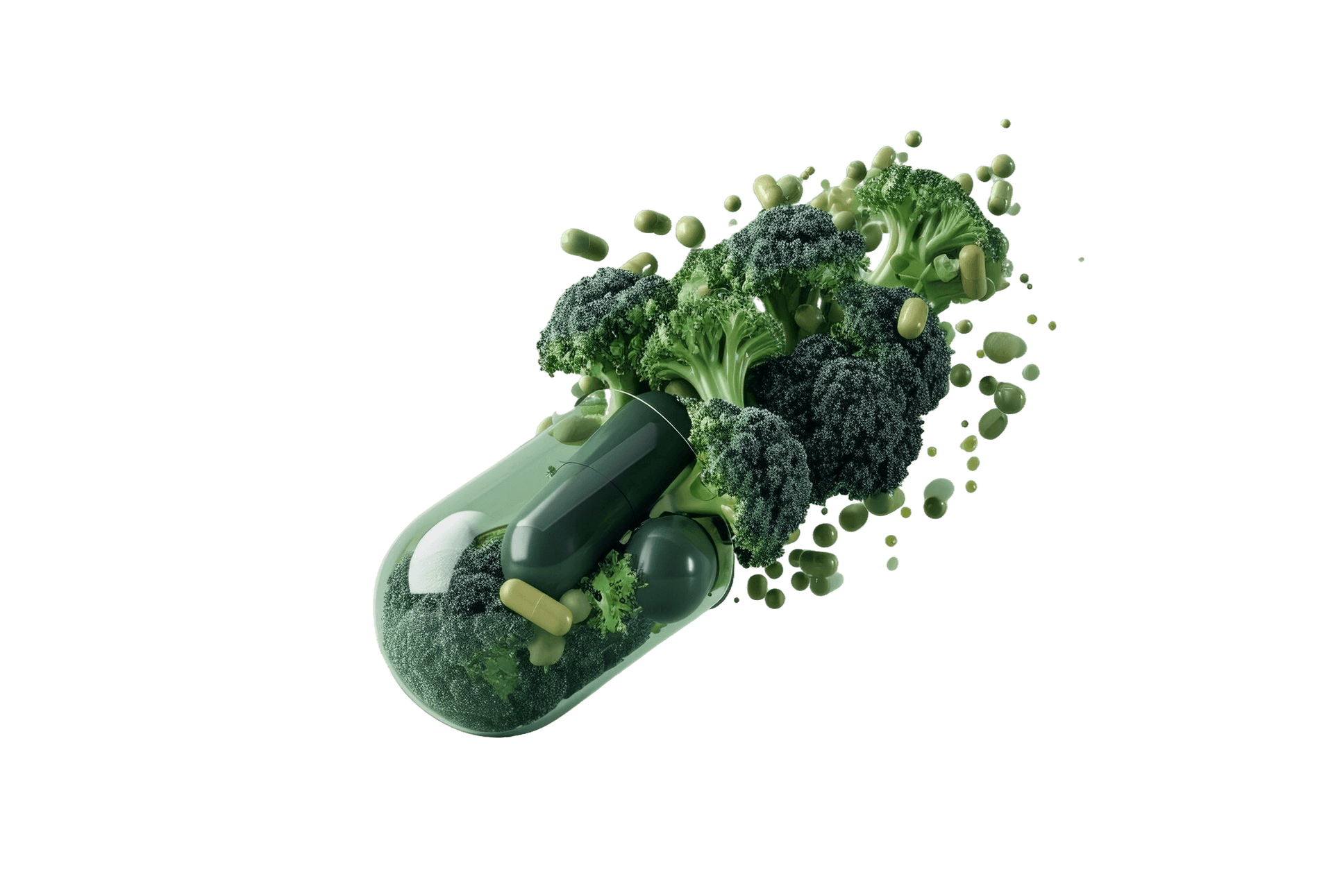 A capsule of natural greens